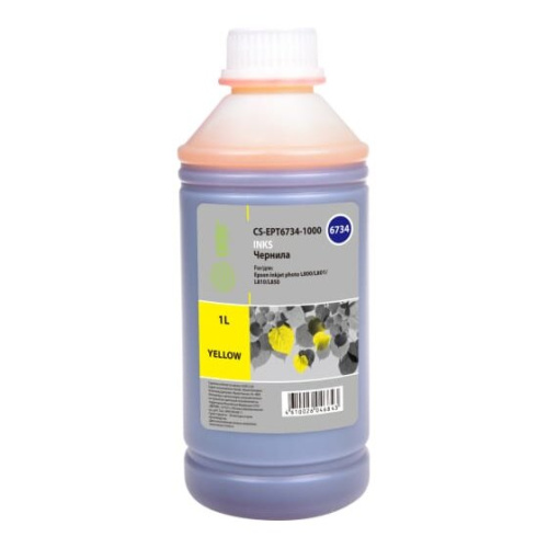 Чернила Cactus CS-EPT6734-1000 T6734 желтый 1000мл для Epson L800/L810/L850/L1800