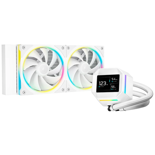 СВО DEEPCOOL LM240 WH LGA20XX/1700/1200/115X/AM5/AM4 (TDP 250W, ARGB Lighting, Anti-Leak edition, PWM, Dual Fan, бел