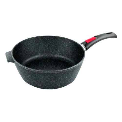 Сотейник Нева Металл Посуда 181324 24 Каменная Чёрный гранит высокий с/р