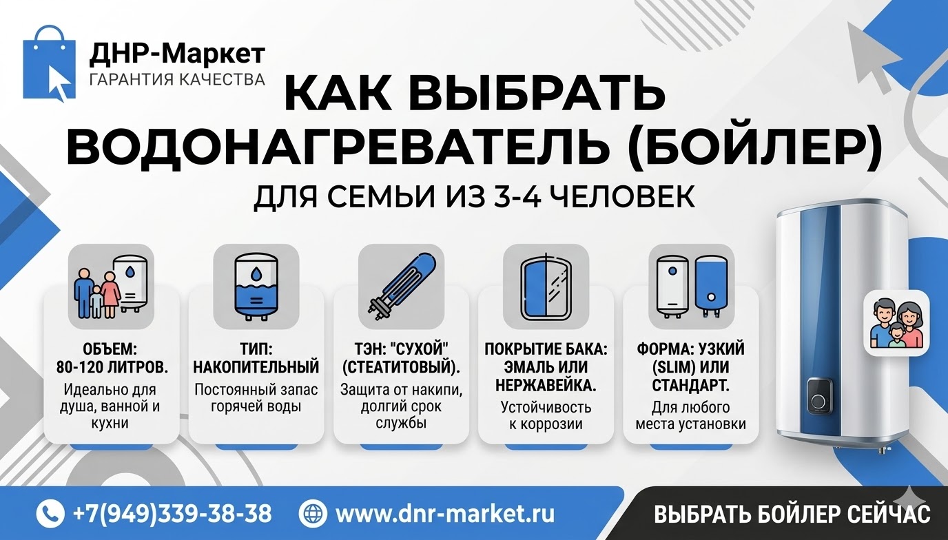 Как выбрать водонагреватель (бойлер) для семьи из 3-4 человек. Как выбрать водонагреватель (бойлер) для семьи из 3-4 человек.