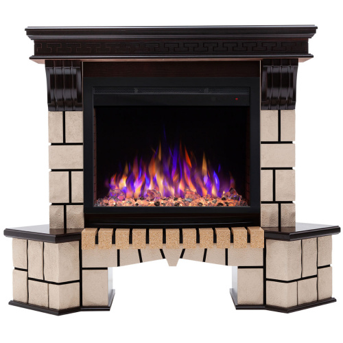 Электрокамин RealFlame Stone Coner AO античный дуб с очагом Saphir 25,5