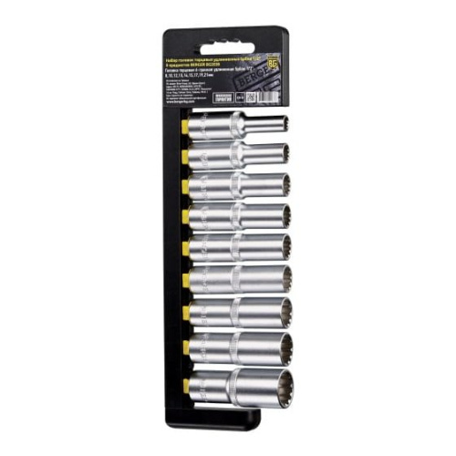 Набор головок торцевых BERGER BG2039 1/2" Spline 9 предметов (8-21 мм)