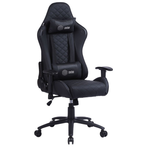 Кресло игровое Cactus CS-CHR-030BL черный с подголов.