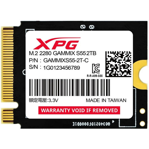 SSD ADATA XPG Gammix S55 (SGAMMIXS55-2T-C) M.2 2230 2TB PCIe Gen4x4 with NVMe 5000/3700, 3D ТLC Nand