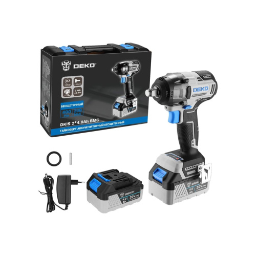 Гайковерт аккумуляторный бесщеточный DEKO DKIS, 20В 063-4432 с АКБ и ЗУ
