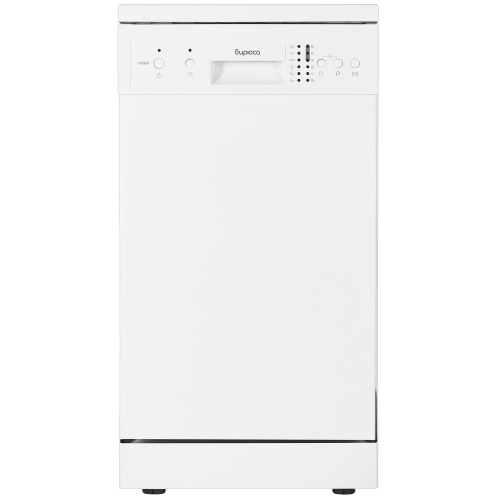 Посудомоечная машина узкая 45 см, Бирюса DWF-409/6 W, 9 комплектов, 6 программ, половинная загрузка, отсрочка старта, дозагрузка, белый