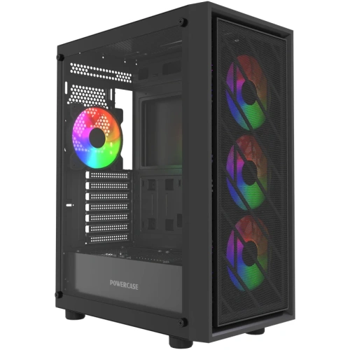Корпус Powercase Mistral EA16 (CMAEA16-L4), Tempered Glass, 4x 120mm FRGB Fan, чёрный, ATX