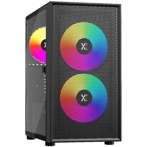 Корпус XASTRA A305M 3ARGB Black (A305M-2FC14A-1FC12A-D) mATX/Mesh tempered glass 2x140mm + 1x120mm ARGB PWM fans Door
