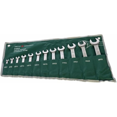 Набор ключей рожковых Дело Техники 510620 12 шт. 6x7, 8x9, 10x11, 12x13, 14x15, 16x17, 18x19, 20x22, 21x23, 24x27, 25x28, 30x32 сумка
