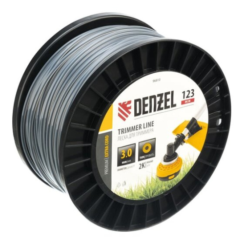 Леска для садовых триммеров Denzel 96810 d-3мм L-123м