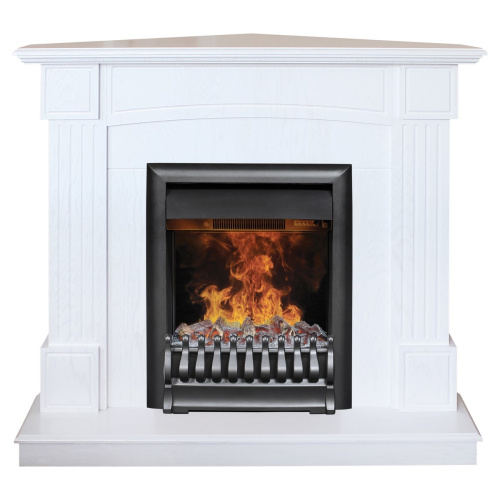 Электрокамин RealFlame Andrea Corner WT фактурный белый с очагом 3D Oregan