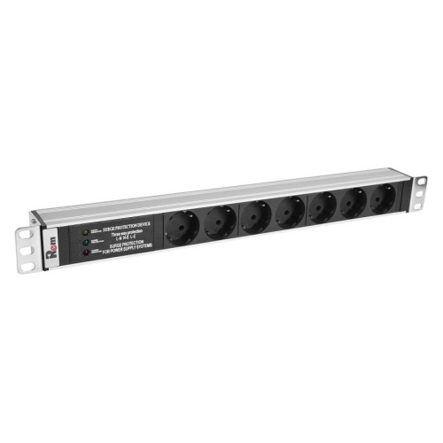 Блок распределения питания Remade Rem-10 R-10-7S-FI-440-Z гор.размещ. 7xSchuko базовые 10A без вилки