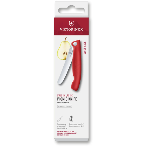 Нож кухонный Victorinox Swiss Classic 6.7801.FC1 стальной столовый лезв.110мм прямая заточка красный карт.коробка