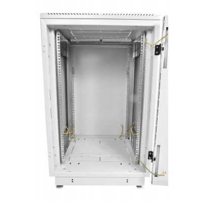 Шкаф коммутационный ЦМО ШТК-М-18.6.6-3ААА серый 18U 600x620мм пер.дв.металл задн.дв.стал.лист 2 бок.пан. направл.под закл.гайки 270кг