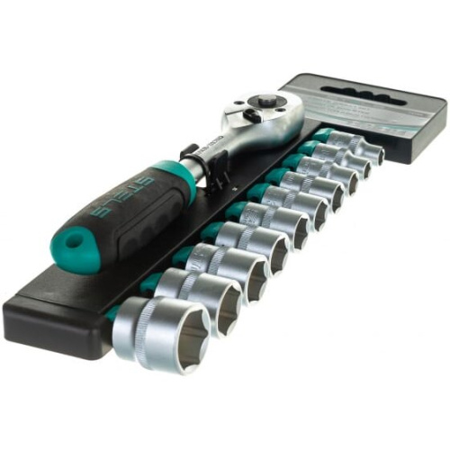 Набор торцевых головок Stels 14126 3/8"/головки 7 - 22 мм/с трещот, ключом/CrV/11 предметов