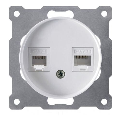 Розетка OneKeyElectro 1E20801300 (2172771) двойная телефон/компьютер белый