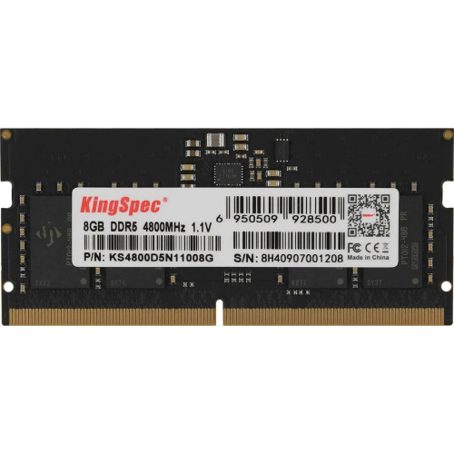 ОЗУ Kingspec KS4800D5N11008G DDR5 8GB 4800MHz RTL PC5-38400 CL40 DIMM 288-pin 1.1В single rank Ret