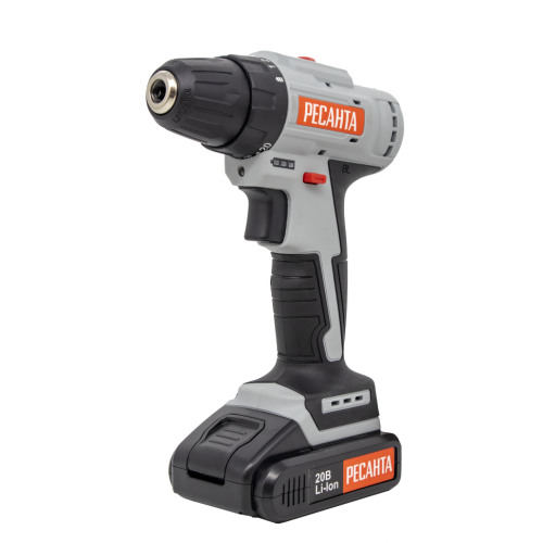 Дрель-шуруповерт аккумуляторная Ресанта ДА-20-2ЛК-Б (2,0 А/ч) 75/14/10