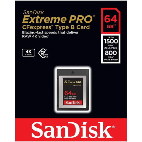 Карта памяти SanDisk CFexpress SDCFE-064G-GN4NN Type B 64GB Extreme Pro 1500/800 Mb/s