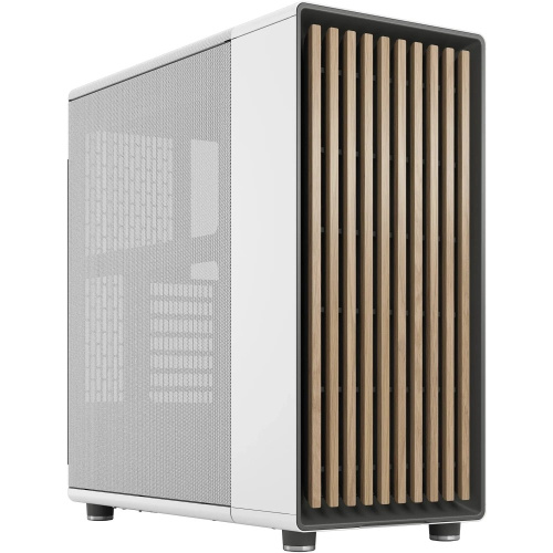 Корпус Fractal Design North (FD-C-NOR1C-03), без БП, Midi-Tower, 2x140mm, 2xUSB-A 3.2 + 1xUSB Type-C ATX, mITX Wood panel, Chalk White