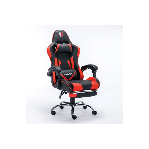 Кресло игровое BRABIX Dexter GM-135 (532799) экокожа, черное/красное