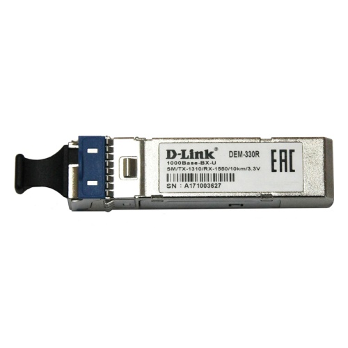 Трансивер D-Link 330R/10KM/A1A WDM SFP 1x1000Base-BX-U Tx:1310nm Rx:1550nm
