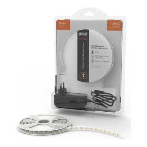 Светодиодная лента GAUSS Basic BT044 10Вт, 5м
