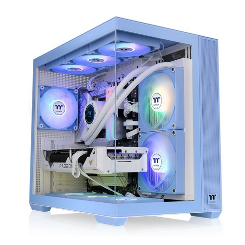 Корпус Thermaltake View 380 TG ARGB Hydrangea (CA-1Z2-00MFWN-00) синий без БП ATX 9x120mm 5x140mm 1x200mm 2xUSB3.0 audio bott PSU