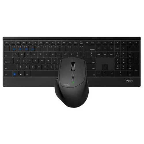 Клавиатура + мышь Rapoo 9500M (18892) клав. черный, мышь. черный USB беспроводная Bluetooth/Радио