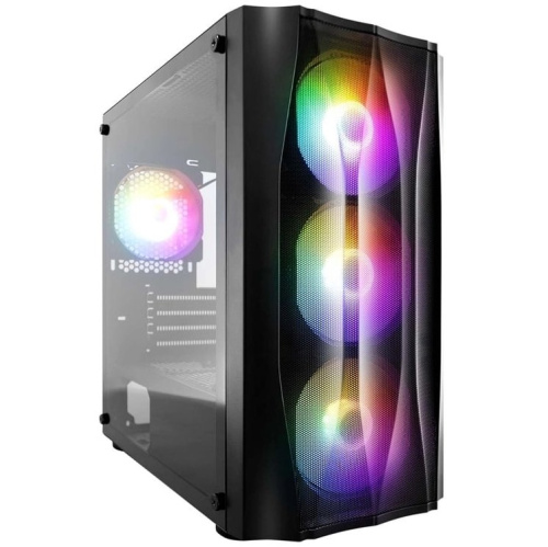 Корпус 1STPLAYER Firebase X3-M X3-M-BK-4F1 Black mATX TG 4x120mm LED fans inc