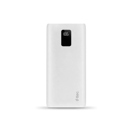 Внешний аккумулятор TTEC 2BB203B PowerSlim Trio LCD 20000mAh PD 22,5W Powerbank with Trio Cable White