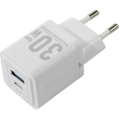 Сетевое зарядное устройство Vention FEQW0-EU на 2 порт USB С+A GaN 30W Белый