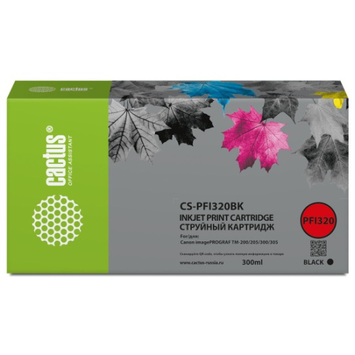 Картридж перезаправляемый струйный Cactus CS-R-PFI320BK-Chip PFI-320BK черный 260мл для Canon imageProGraf TM-200/200MFP/205/300/300MFP/305/250/255
