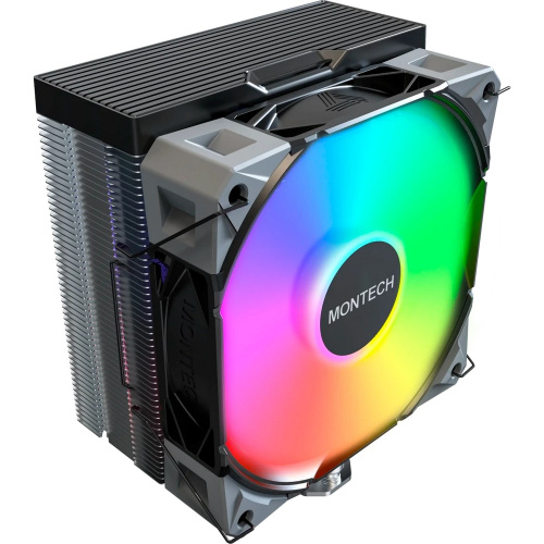 Кулер Montech NX400 ARGB (NX400ARGBBK) Soc-AM5/AM4/1200/1700/1851 черный 4-pin 34.17dB Al+Cu 220W Ret