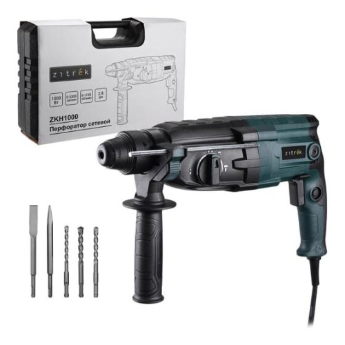 Перфоратор Zitrek ZKH1000 (085-1302) с набором из 5 буров, 1000 Вт