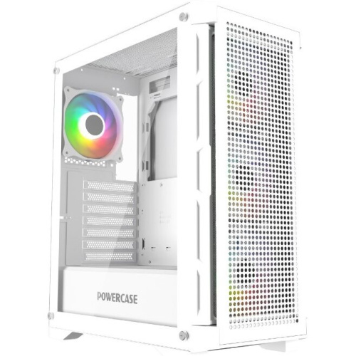 Корпус Powercase Ultimate White (CUW-A4), Tempered Glass, 4x 120mm ARGB fans, ARGB HUB, белый, ATX