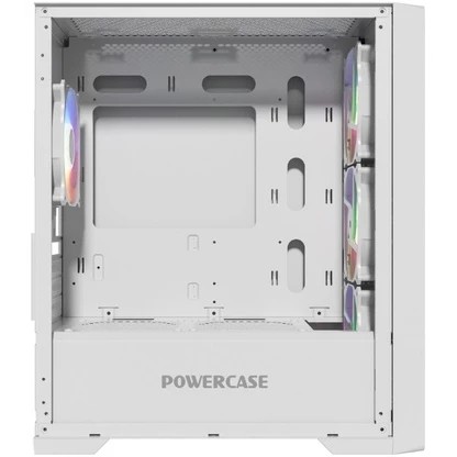 Корпус Powercase ByteFlow Micro White (CAMBFW-A4), Tempered Glass, 4х 120mm ARGB fans, ARGB HUB, белый, mATX