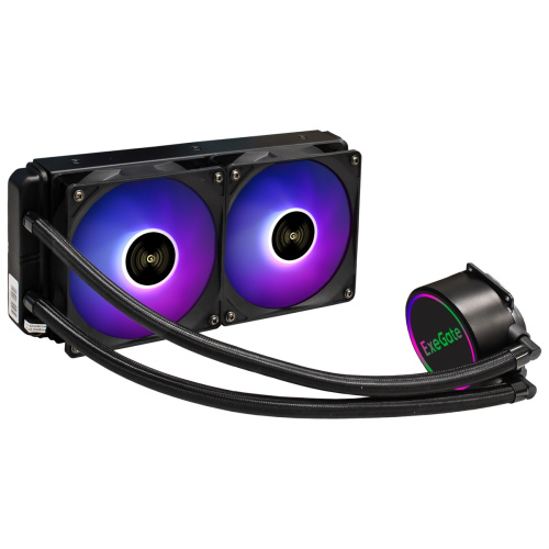 СВО ExeGate EX293457RUS BlackWater-240V2.PWM.RGB RGB подсветка, LGA2066/2011/1366/1150/1151/1155/1156/1200/1700/AM4/FM1/FM2