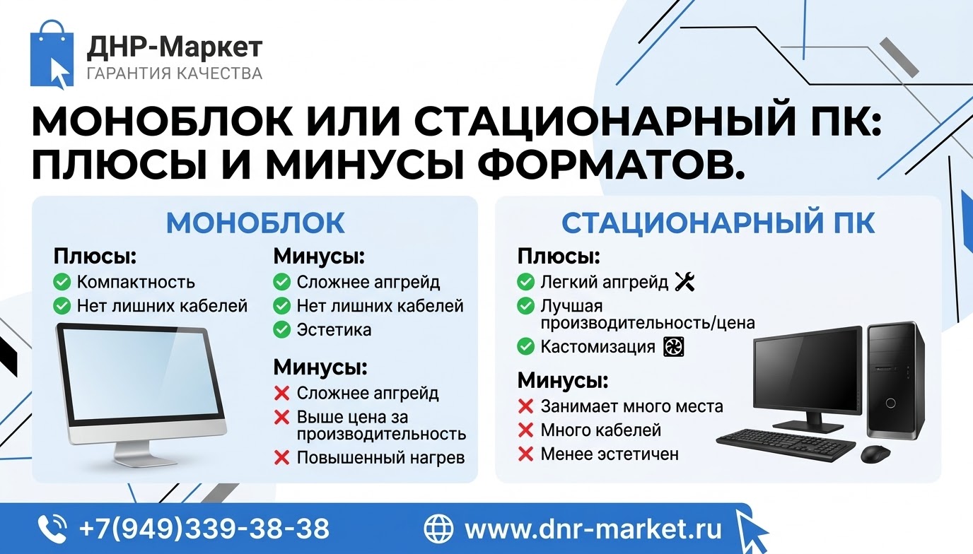Моноблок или стационарный ПК: плюсы и минусы форматов. Моноблок или стационарный ПК: плюсы и минусы форматов.
