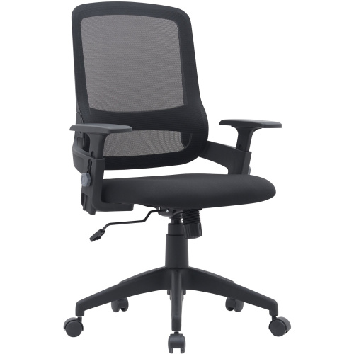 Кресло Cactus CS-MC313-BK черный сетка/ткань низк.спин. крестов. пластик