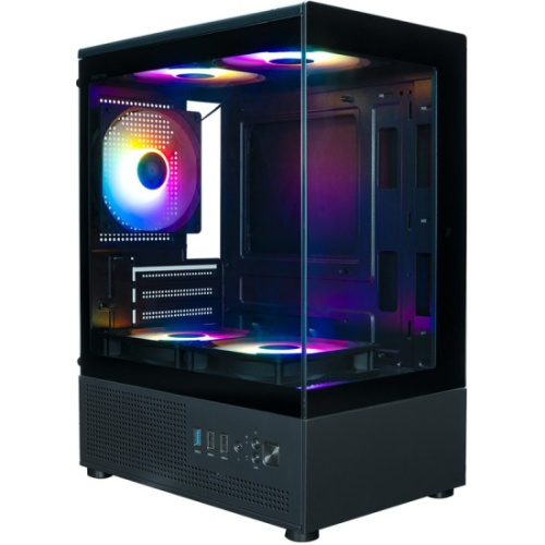 Корпус XASTRA Q300M 5FRGB Black (Q300M-5FC12F) mATX/Aquarium/Screewless/ 5x120mm FRGB FC fans