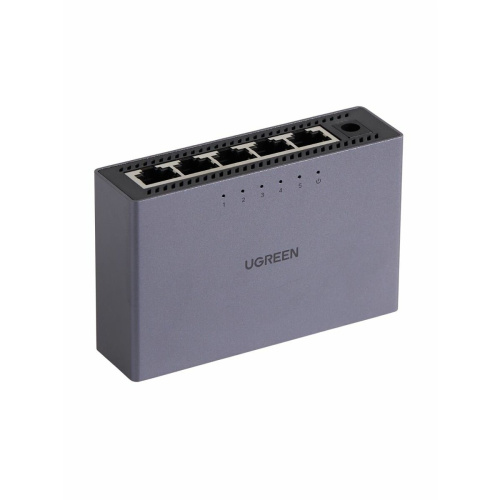 Коммутатор UGREEN CM633 (15641EU) 5-Port Gigabit Ethernet Switch Aluminum Housing EU Gray