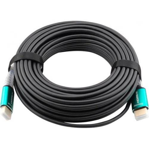 Кабель аудио-видео Cactus CS-HDMI-AOC-2.1-20, HDMI(m)-HDMI(m) ver 2.1, 20м, Gold, черный