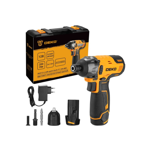 Винтоверт аккумуляторный ударный DEKO DKIS12-Li 063-4390 с АКБ и ЗУ