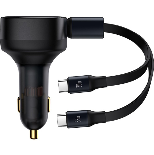 АЗУ Baseus C00035500111-00 Enjoyment Retractable 2-in-1 Car Charger C+C 33W