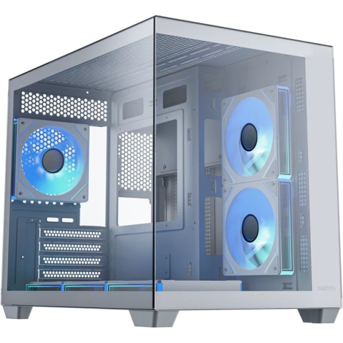 Корпус XASTRA QW500M 6ARGB-C10-UC White (QW500M-6FM12A-C10-UC-WH) mATX/Aquarium/Screewless/ 6x120mm ARGB PWM FM fans/Argb+PWM HUB 10port/Type-C