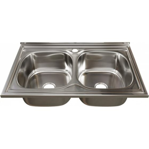 Мойка Mixline 530528 50х80 0,6 выпуск 3 1/2 18см 2-х чаши с сифоном