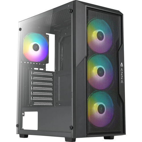 Корпус Azza Fighter черный (CSAZ-290 Fighter) без БП ATX 4x120mm 2xUSB2.0 1xUSB3.0 audio bott PSU
