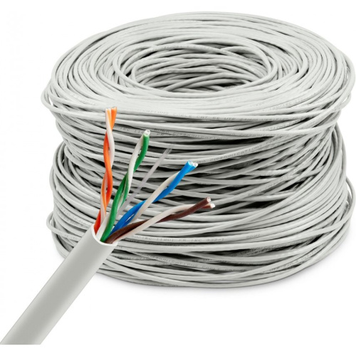 Кабель сетевой Buro BU-CCA-050 UTP 4 пары cat5E solid 0.50мм CCA 305м серый