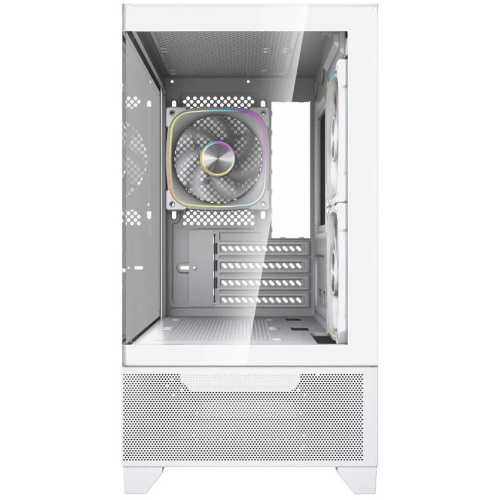 Корпус Powercase Vision Micro M4W (CVMM4W-A3), Tempered Glass, Type-C, 3x 120mm ARGB PWM Fan, белый, mATX